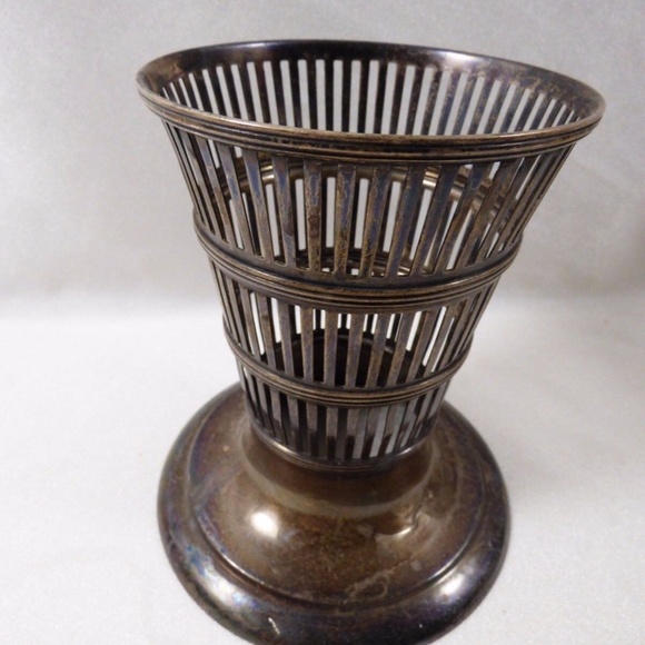 VTG Antique Late 1800's Watson Pierced Sterling Silver Vase Holder 2.7oz - Picture 2 of 10